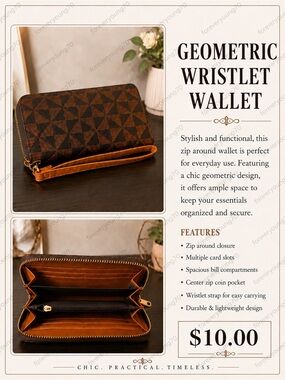 Geometric Wristlet Wallet